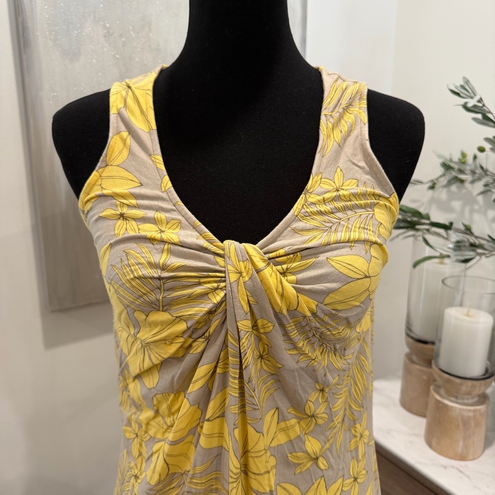 Tommy Bahama Yellow and Gray Floral Sleeveless Dress - Picture 2 of 9